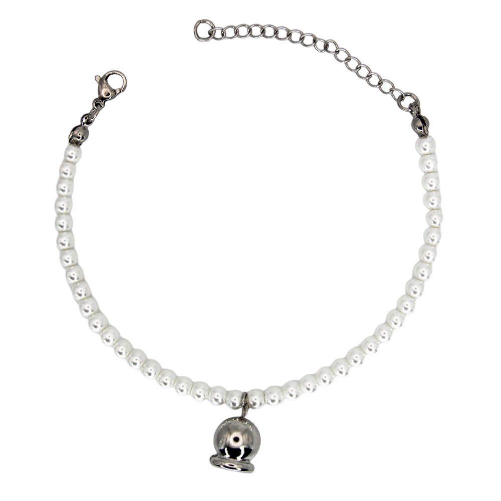 Bell Bracelet with White Pearls