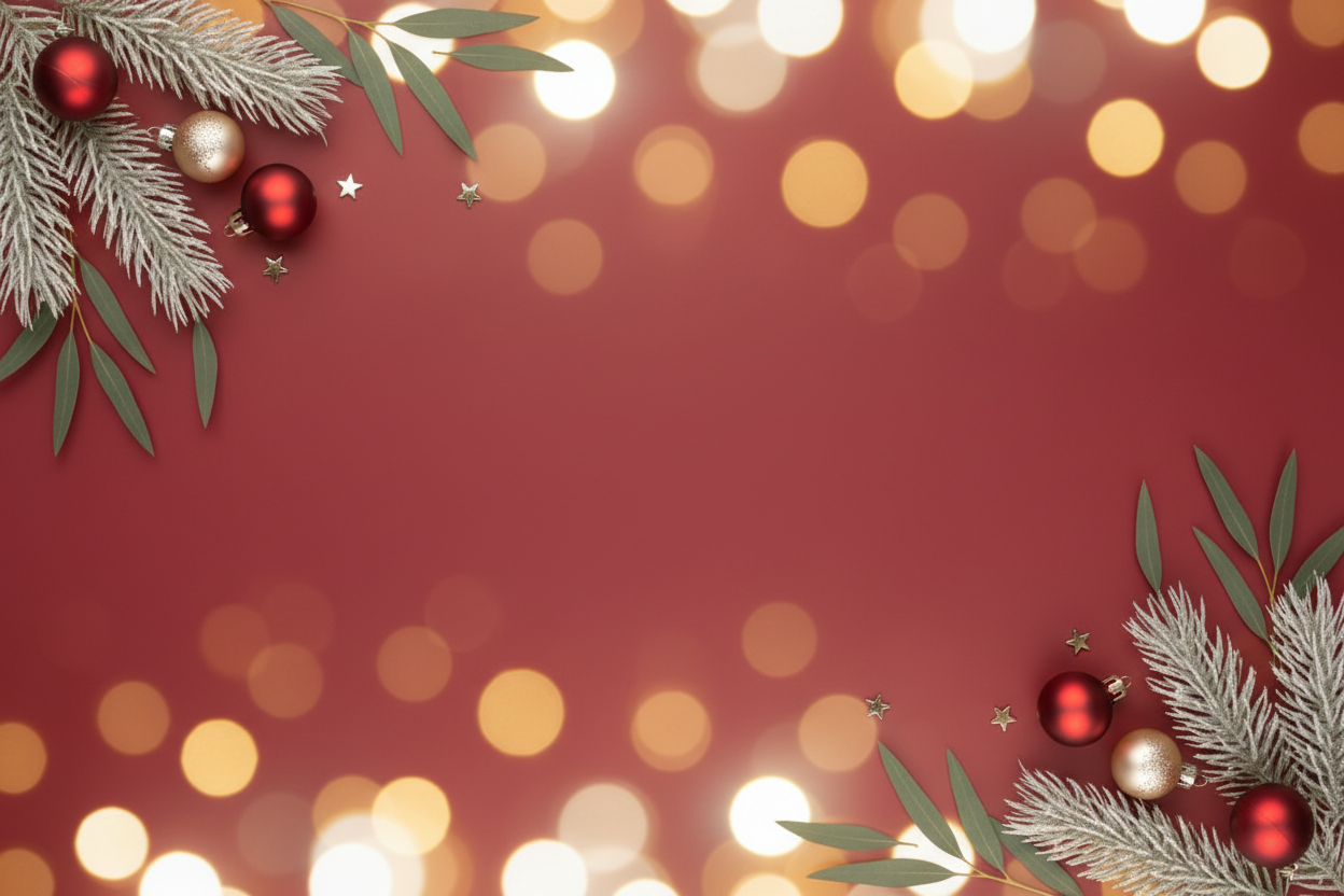 fai una immagine neutra da mettere come header delle collezioni su shopify, deve essere una immagine natalizia, ma abbastanza neutrale, colore principale #b81725