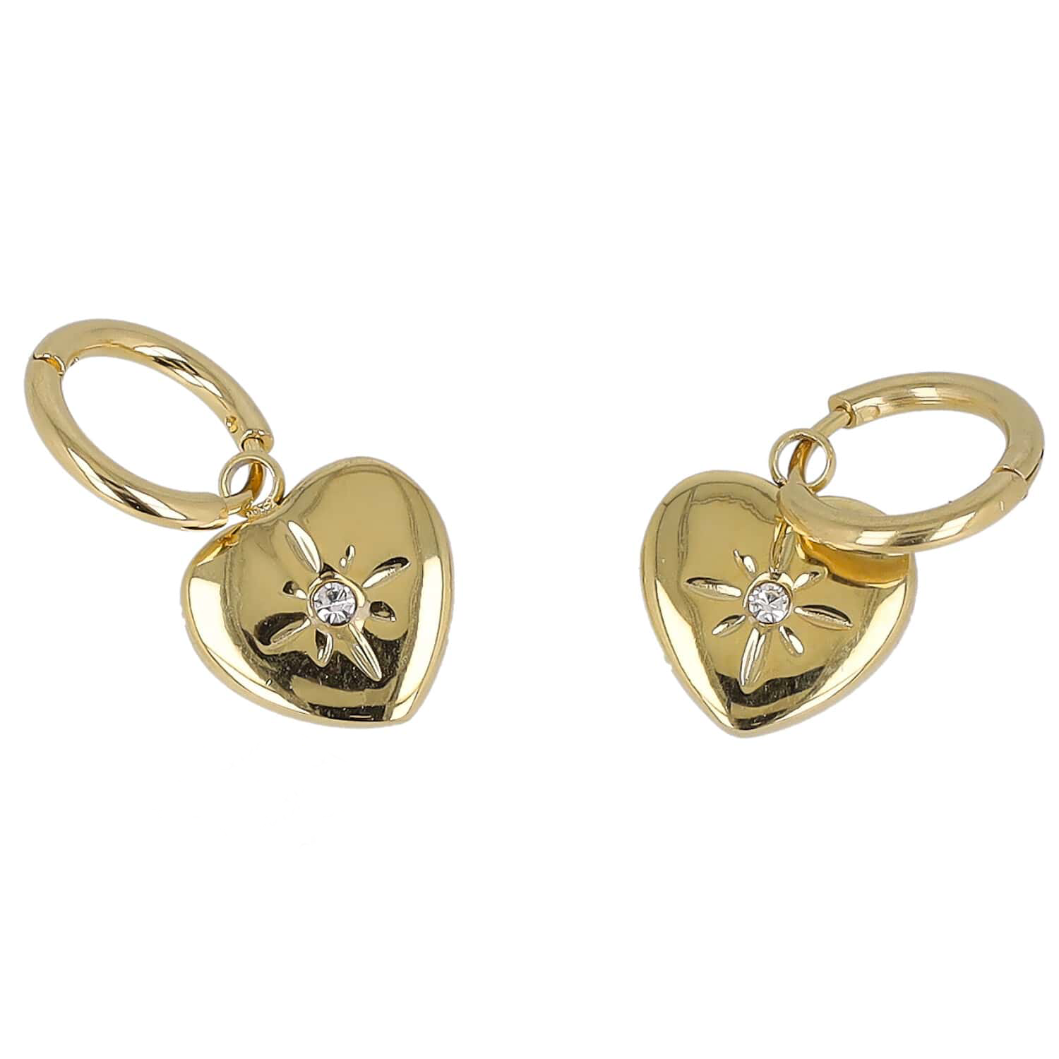 Sunshine Heart Hoop Earrings